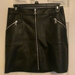 Express Black Faux Leather Skirt Size 4  #335